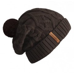 Beanie No.2 - Mützenfarbe Coffee - Bommelfarbe Dunkelbraun
