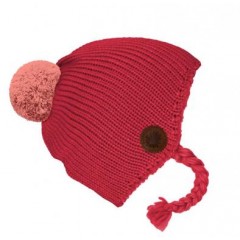 BAMbeanie No.2 - Mützenfarbe Himbeer - Bommelfarbe Altrosa