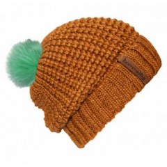 Beanie No.4 - Mützenfarbe Bronze - Bommelfarbe Fakefur Mint