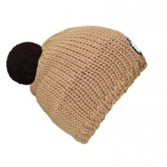 seeME - Mützenfarbe Beige - Bommelfarbe Dunkelbraun