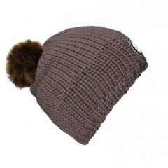 seeME - Mützenfarbe Grau - Bommelfarbe Fakefur Braun xsoft