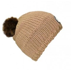seeME - Mützenfarbe Beige - Bommelfarbe Fakefur Braun xsoft