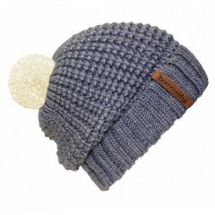 Beanie No.4 - Mützenfarbe Grau - Bommelfarbe Reflektor Eierschale