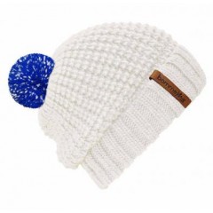 Beanie No.4 - Mützenfarbe Wollweiß - Bommelfarbe Reflektor Blau