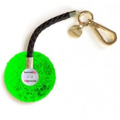 Bommelz - Farbe Dunkelbraun - Bommelfarbe Neongrün
